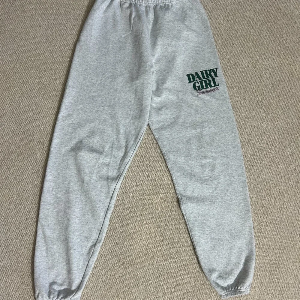 Grey 'Dairy Girl' Graphic Sweatpants - Picture 2 of 7